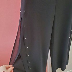 Black Womens Dress Pants with rhinestones